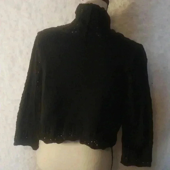 Grace Elements Crochet Cropped Sweater Cardigan Size PM - Picture 4 of 8